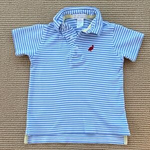 The Beaufort Bonnet Company Blue and White Striped Polo